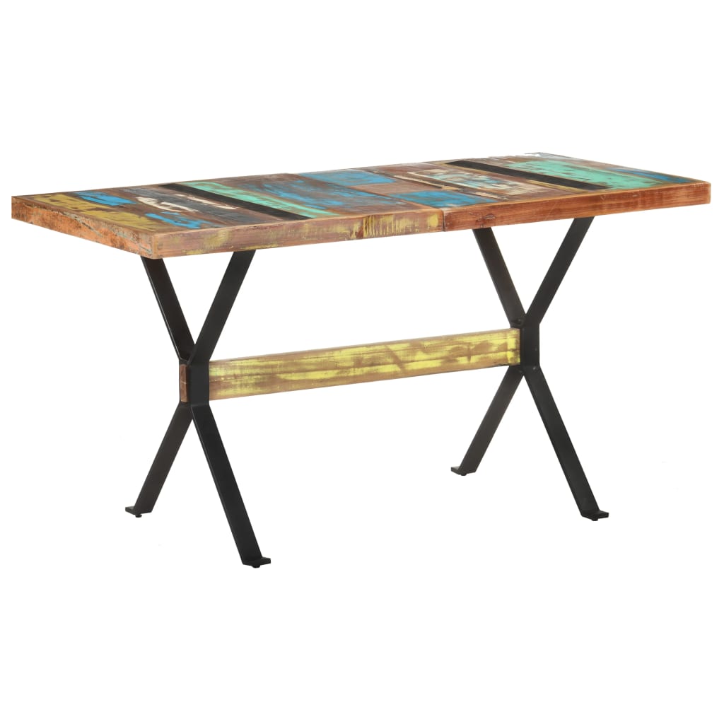 Tavolo da Pranzo 140x70x76 cm in Legno Massello di Recupero