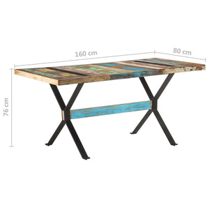 Tavolo da Pranzo 160x80x76 cm in Legno Massello di Recupero