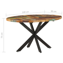 Carica l&#39;immagine nel visualizzatore di Gallery, Tavolo da Pranzo 140x80x75 cm in Legno Massello di Rovere