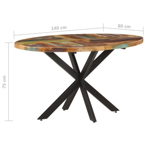 Tavolo da Pranzo 140x80x75 cm in Legno Massello di Rovere