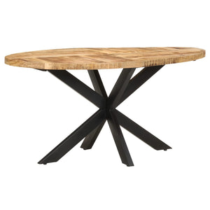 Tavolo da Pranzo 160x90x75cm in Legno Massello di Mango Grezzo