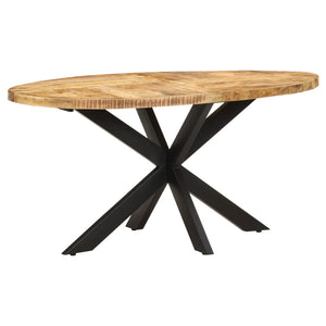 Tavolo da Pranzo 160x90x75cm in Legno Massello di Mango Grezzo