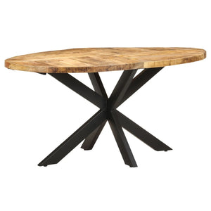 Tavolo da Pranzo 160x90x75cm in Legno Massello di Mango Grezzo