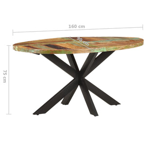 Tavolo da Pranzo 160x90x75 cm in Legno Massello di Recupero