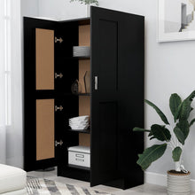 Indlæs billede til gallerivisning Libreria/Armadio Nera 82,5x30,5x150 cm in Legno Multistrato