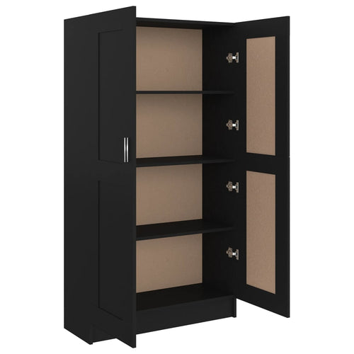 Libreria/Armadio Nera 82,5x30,5x150 cm in Legno Multistrato