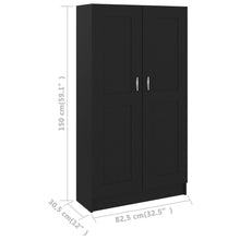 Indlæs billede til gallerivisning Libreria/Armadio Nera 82,5x30,5x150 cm in Legno Multistrato