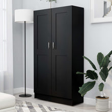 Indlæs billede til gallerivisning Libreria/Armadio Nera 82,5x30,5x150 cm in Legno Multistrato