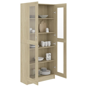 Armadietto Vetrina Rovere Sonoma 82,5x30,5x185,5 cm Multistrato