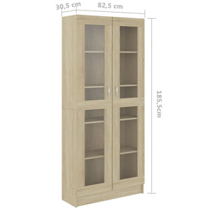 Armadietto Vetrina Rovere Sonoma 82,5x30,5x185,5 cm Multistrato