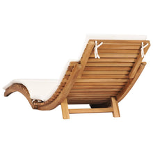 Carica l&#39;immagine nel visualizzatore di Gallery, Lettino Prendisole Cuscino Bianco Crema in Teak