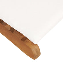 Carica l&#39;immagine nel visualizzatore di Gallery, Lettino Prendisole Cuscino Bianco Crema in Teak