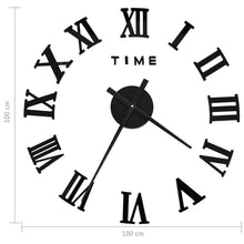 Carica l&#39;immagine nel visualizzatore di Gallery, Orologio da Parete 3D Design Moderno Nero 100 cm XXL