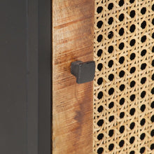 Carica l&#39;immagine nel visualizzatore di Gallery, Mobiletto con anta 40x30x50 cm Legno di Mango Grezzo e Canna Naturale