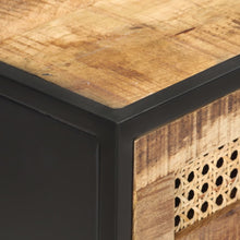 Load image into Gallery viewer, Tavolo Consolle 100x35x75 cm in Legno di Mango e Canna Naturale