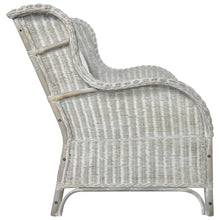 Carica l&#39;immagine nel visualizzatore di Gallery, Divanetto 2 Posti Grigio in Rattan Naturale e Lino