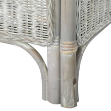 Carica l&#39;immagine nel visualizzatore di Gallery, Divanetto 2 Posti Grigio in Rattan Naturale e Lino