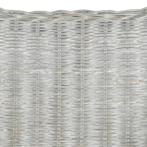 Divanetto 2 Posti Grigio in Rattan Naturale e Lino
