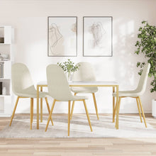 Laden Sie das Bild in den Galerie-Viewer, Sedie da Pranzo 4 pz Bianco Crema in Velluto