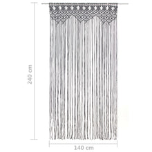 Carica l&#39;immagine nel visualizzatore di Gallery, Tenda Macramè Antracite 140x240 cm in Cotone