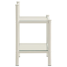 Carica l&#39;immagine nel visualizzatore di Gallery, Comodini 2 pz in Metallo Bianco e Vetro Trasparente