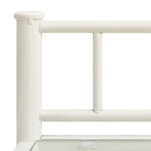 Carica l&#39;immagine nel visualizzatore di Gallery, Comodini 2 pz in Metallo Bianco e Vetro Trasparente