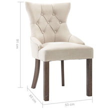 Load image into Gallery viewer, Sedie da Pranzo 4 pz Beige in Tessuto