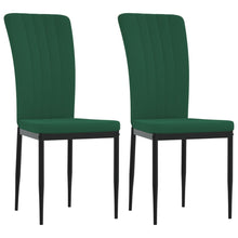 Carica l&#39;immagine nel visualizzatore di Gallery, Sedie da Pranzo 2 pz Verde Scuro in Velluto