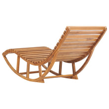 Load image into Gallery viewer, Lettino Prendisole a Dondolo con Cuscino Grigio Scozzese in Massello di Teak