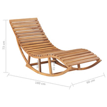 Load image into Gallery viewer, Lettino Prendisole a Dondolo con Cuscino Grigio Scozzese in Massello di Teak
