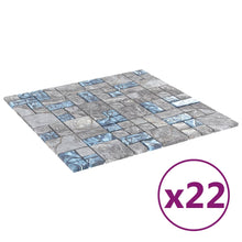 Carica l&#39;immagine nel visualizzatore di Gallery, Piastrelle Mosaico 22 pz Grigio e Blu 30x30 cm in Vetro