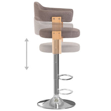 Load image into Gallery viewer, Sgabelli da Bar 2 pz Grigio Talpa in Tessuto e Legno Curvo
