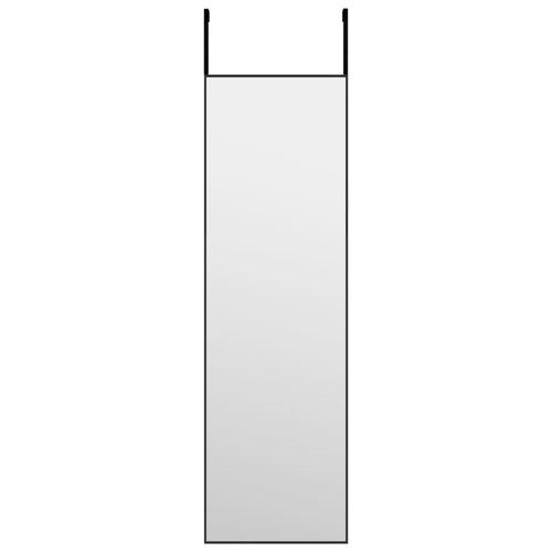 Specchio da Porta Nero 30x100 cm in Vetro e Alluminio