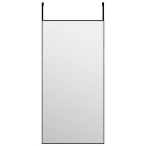 Specchio da Porta Nero 40x80 cm in Vetro e Alluminio
