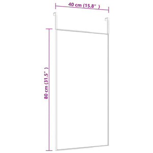 Specchio da Porta Nero 40x80 cm in Vetro e Alluminio