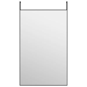 Specchio da Porta Nero 50x80 cm in Vetro e Alluminio