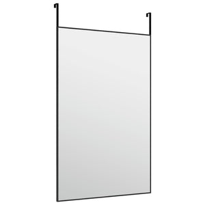 Specchio da Porta Nero 50x80 cm in Vetro e Alluminio