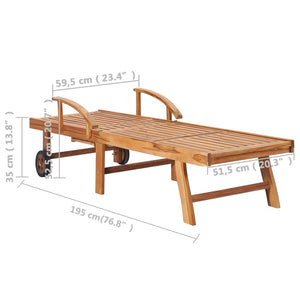 Lettini Prendisole 2 pz con Cuscini Antracite in Teak