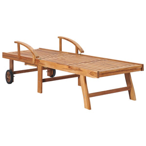 Lettini Prendisole 2 pz con Cuscini Antracite in Teak