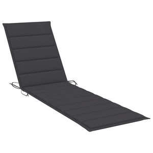 Lettini Prendisole 2 pz con Cuscini Antracite in Teak