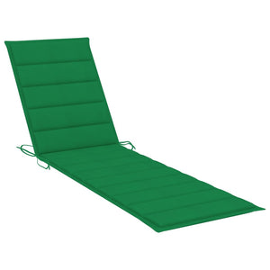 Lettini Prendisole 2 pz con Cuscini Verdi in Legno di Teak