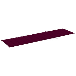 Lettini Prendisole 2 pz con Cuscini Rosso Vino in Legno di Teak