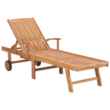Carica l&#39;immagine nel visualizzatore di Gallery, Lettini Prendisole 2 pz con Cuscini Rosso Scozzese in Teak