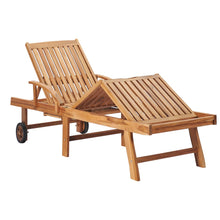 Carica l&#39;immagine nel visualizzatore di Gallery, Lettini Prendisole 2 pz con Cuscini Rosso Scozzese in Teak