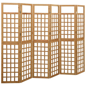 Separè 6 Pannelli in Legno Massello di Abete 242,5x180 cm