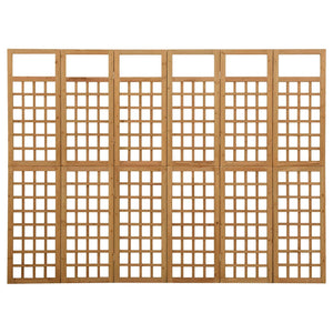 Separè 6 Pannelli in Legno Massello di Abete 242,5x180 cm
