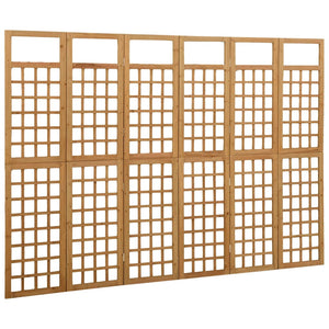 Separè 6 Pannelli in Legno Massello di Abete 242,5x180 cm