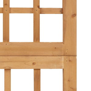 Separè 6 Pannelli in Legno Massello di Abete 242,5x180 cm