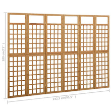 Load image into Gallery viewer, Separè 6 Pannelli in Legno Massello di Abete 242,5x180 cm