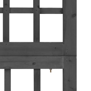 Separè 6 Pannelli in Legno di Abete Nero 242,5x180 cm